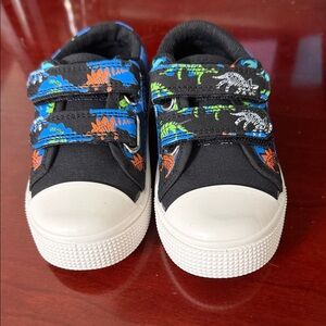 🦖 Rawr! Toddler Dinosaur Skeleton Canvas Sneakers - Size 7